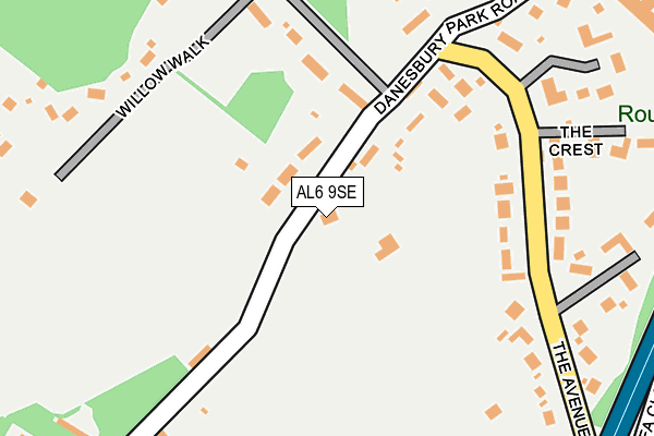 AL6 9SE map - OS OpenMap – Local (Ordnance Survey)