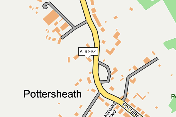 AL6 9SZ map - OS OpenMap – Local (Ordnance Survey)