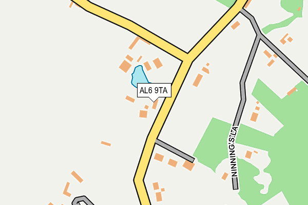 AL6 9TA map - OS OpenMap – Local (Ordnance Survey)