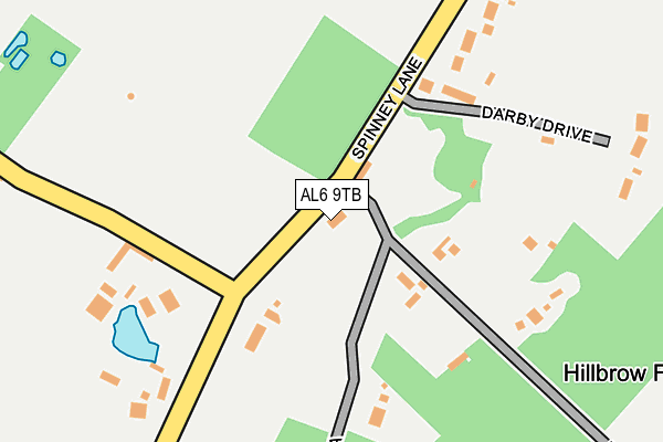 AL6 9TB map - OS OpenMap – Local (Ordnance Survey)