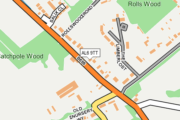 AL6 9TT map - OS OpenMap – Local (Ordnance Survey)