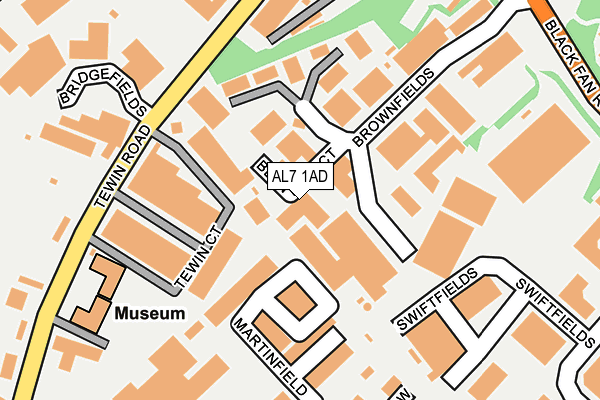 AL7 1AD map - OS OpenMap – Local (Ordnance Survey)