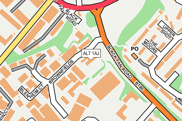 AL7 1AJ map - OS OpenMap – Local (Ordnance Survey)