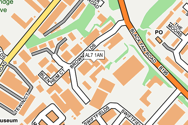 AL7 1AN map - OS OpenMap – Local (Ordnance Survey)