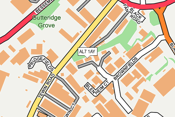 AL7 1AY map - OS OpenMap – Local (Ordnance Survey)
