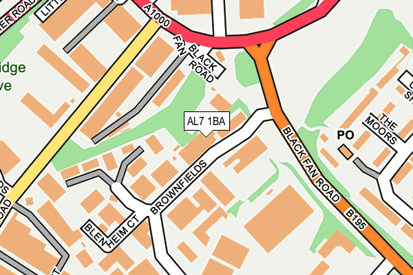 AL7 1BA map - OS OpenMap – Local (Ordnance Survey)