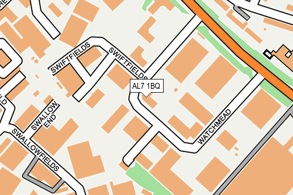 AL7 1BQ map - OS OpenMap – Local (Ordnance Survey)
