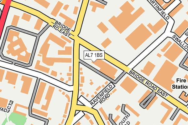 AL7 1BS map - OS OpenMap – Local (Ordnance Survey)