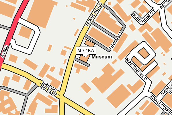 AL7 1BW map - OS OpenMap – Local (Ordnance Survey)