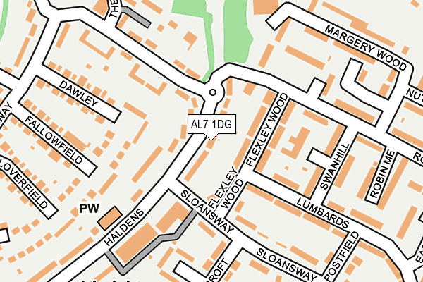 AL7 1DG map - OS OpenMap – Local (Ordnance Survey)