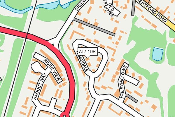 AL7 1DR map - OS OpenMap – Local (Ordnance Survey)