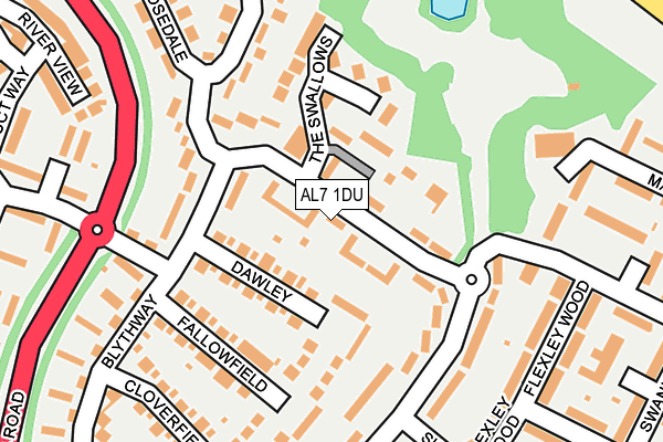 AL7 1DU map - OS OpenMap – Local (Ordnance Survey)