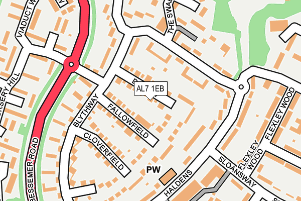 AL7 1EB map - OS OpenMap – Local (Ordnance Survey)