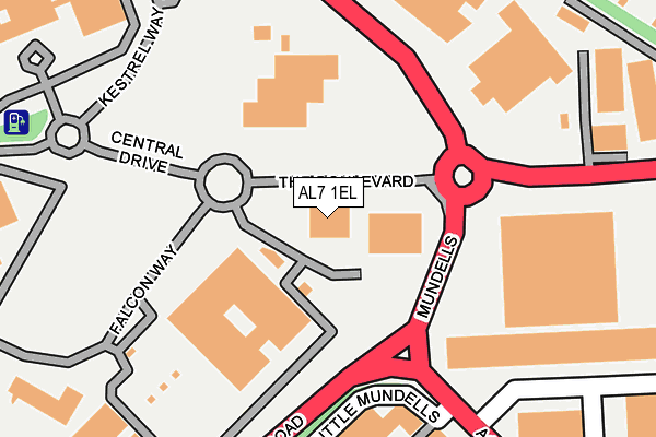 AL7 1EL map - OS OpenMap – Local (Ordnance Survey)