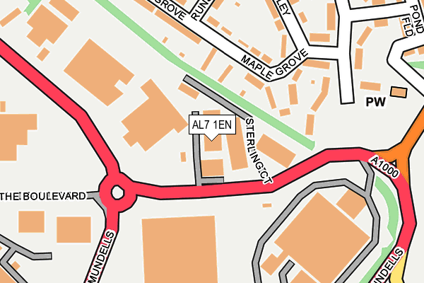 AL7 1EN map - OS OpenMap – Local (Ordnance Survey)