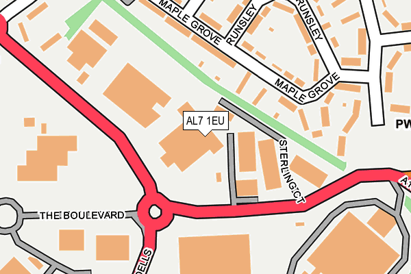 AL7 1EU map - OS OpenMap – Local (Ordnance Survey)