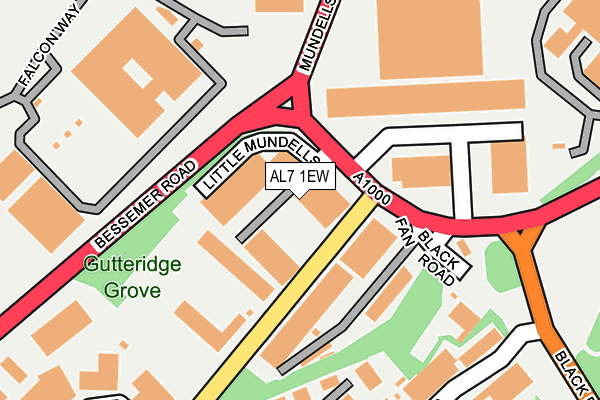 AL7 1EW map - OS OpenMap – Local (Ordnance Survey)