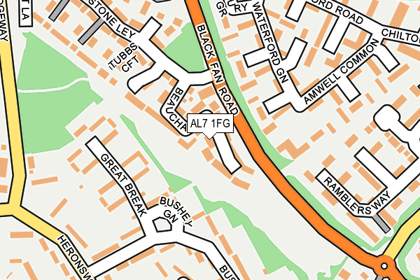 AL7 1FG map - OS OpenMap – Local (Ordnance Survey)