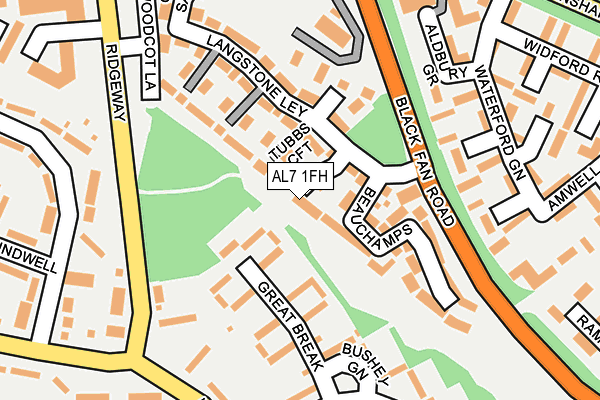 AL7 1FH map - OS OpenMap – Local (Ordnance Survey)