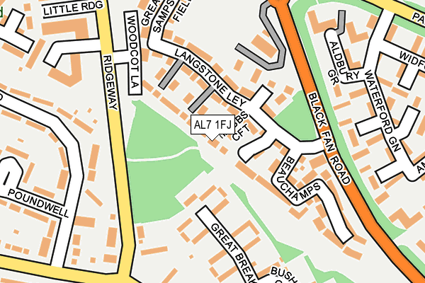AL7 1FJ map - OS OpenMap – Local (Ordnance Survey)