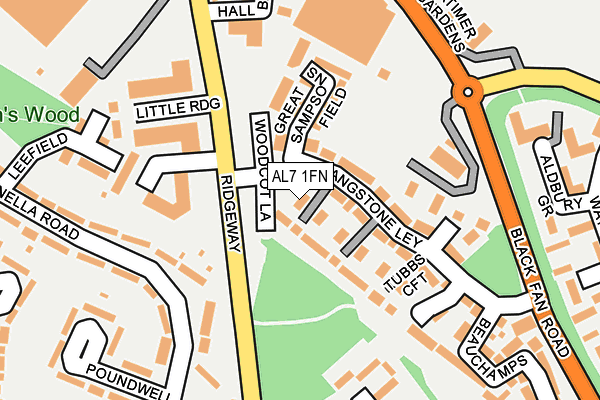 AL7 1FN map - OS OpenMap – Local (Ordnance Survey)