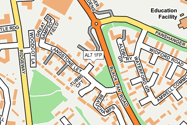 AL7 1FP map - OS OpenMap – Local (Ordnance Survey)