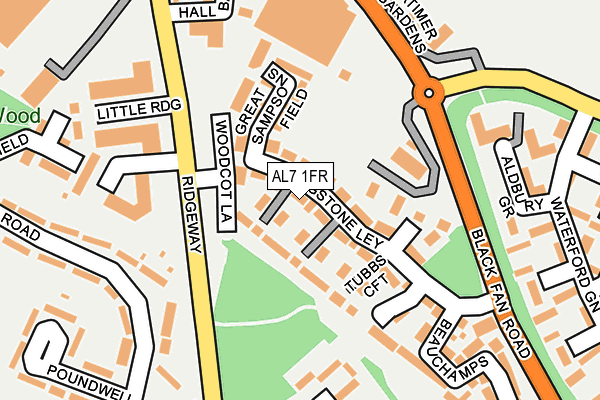 AL7 1FR map - OS OpenMap – Local (Ordnance Survey)