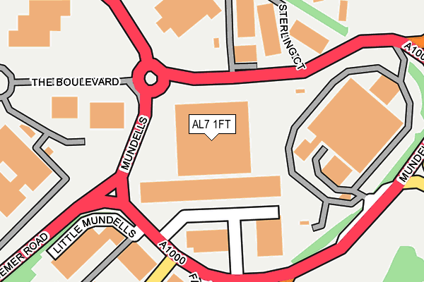 AL7 1FT map - OS OpenMap – Local (Ordnance Survey)