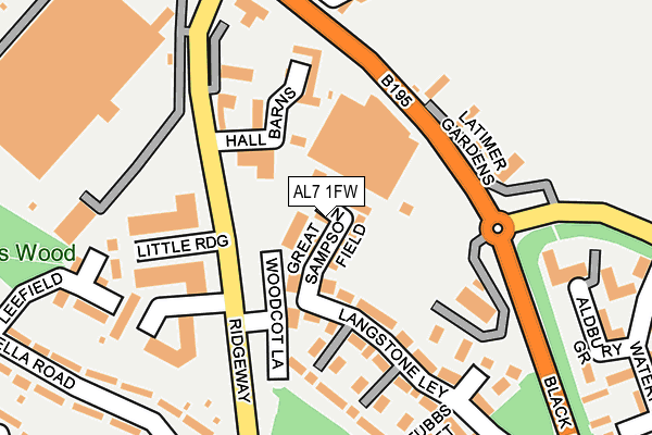 AL7 1FW map - OS OpenMap – Local (Ordnance Survey)