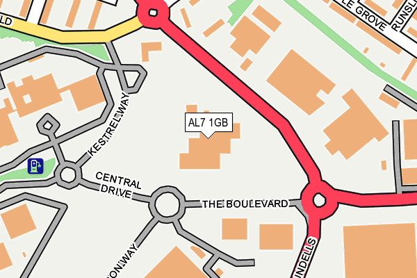 AL7 1GB map - OS OpenMap – Local (Ordnance Survey)