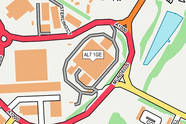 AL7 1GE map - OS OpenMap – Local (Ordnance Survey)