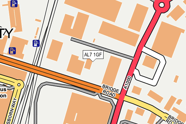 AL7 1GF map - OS OpenMap – Local (Ordnance Survey)
