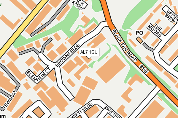 AL7 1GU map - OS OpenMap – Local (Ordnance Survey)