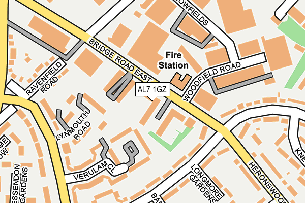 AL7 1GZ map - OS OpenMap – Local (Ordnance Survey)