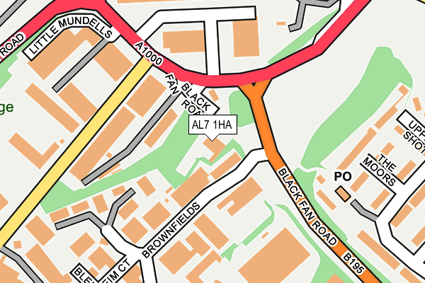 AL7 1HA map - OS OpenMap – Local (Ordnance Survey)