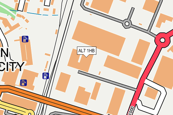 AL7 1HB map - OS OpenMap – Local (Ordnance Survey)