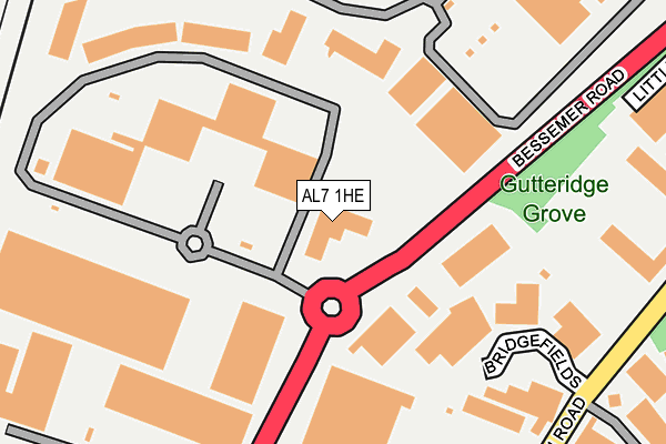 AL7 1HE map - OS OpenMap – Local (Ordnance Survey)