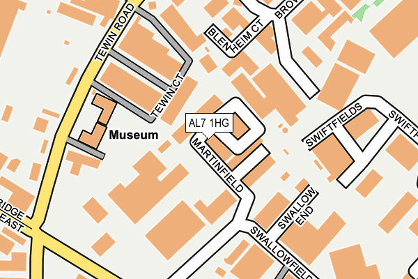 AL7 1HG map - OS OpenMap – Local (Ordnance Survey)