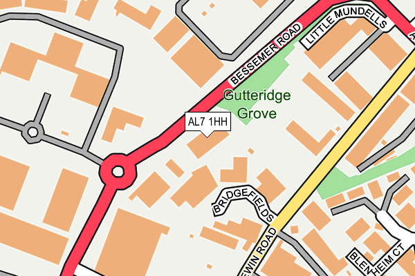 AL7 1HH map - OS OpenMap – Local (Ordnance Survey)