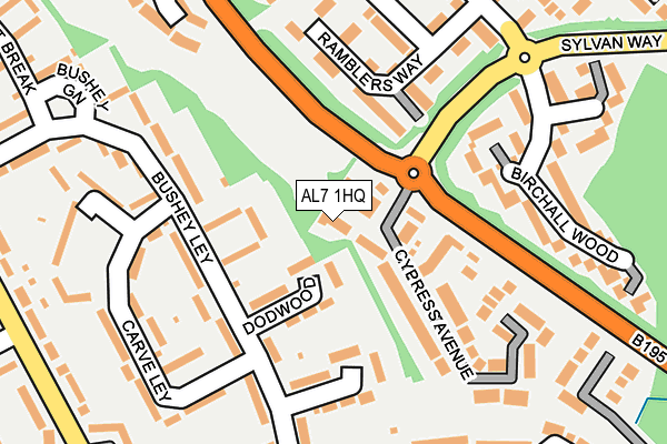 AL7 1HQ map - OS OpenMap – Local (Ordnance Survey)