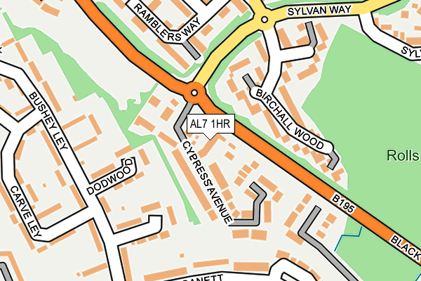 AL7 1HR map - OS OpenMap – Local (Ordnance Survey)