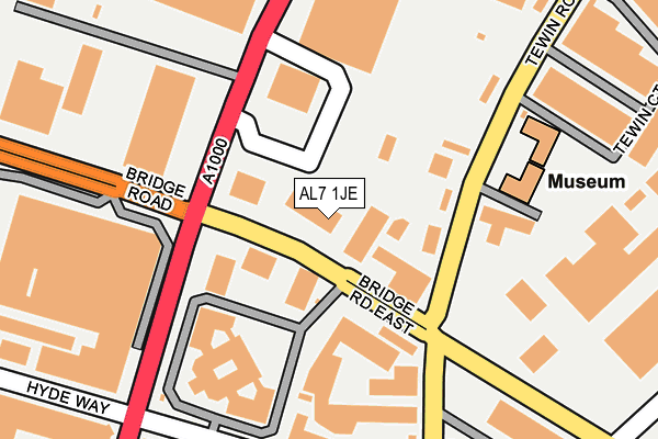 AL7 1JE map - OS OpenMap – Local (Ordnance Survey)