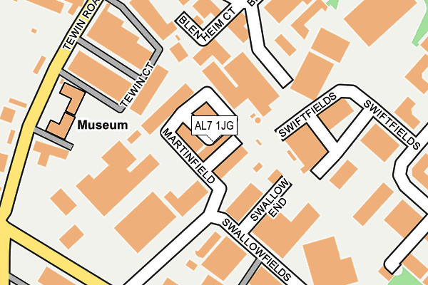 AL7 1JG map - OS OpenMap – Local (Ordnance Survey)