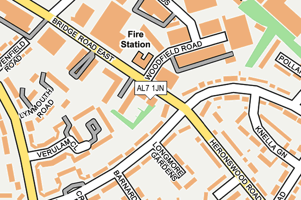 AL7 1JN map - OS OpenMap – Local (Ordnance Survey)