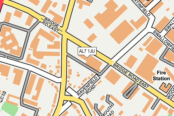 AL7 1JU map - OS OpenMap – Local (Ordnance Survey)