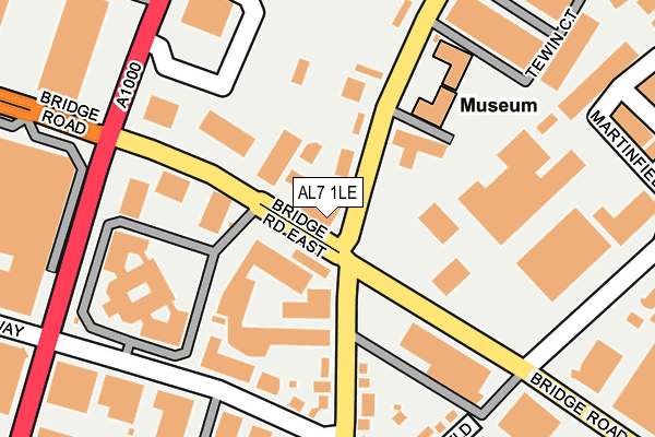 AL7 1LE map - OS OpenMap – Local (Ordnance Survey)