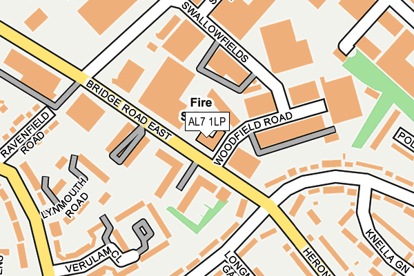 AL7 1LP map - OS OpenMap – Local (Ordnance Survey)