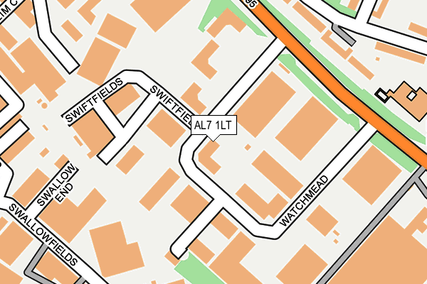 AL7 1LT map - OS OpenMap – Local (Ordnance Survey)