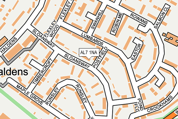 AL7 1NA map - OS OpenMap – Local (Ordnance Survey)
