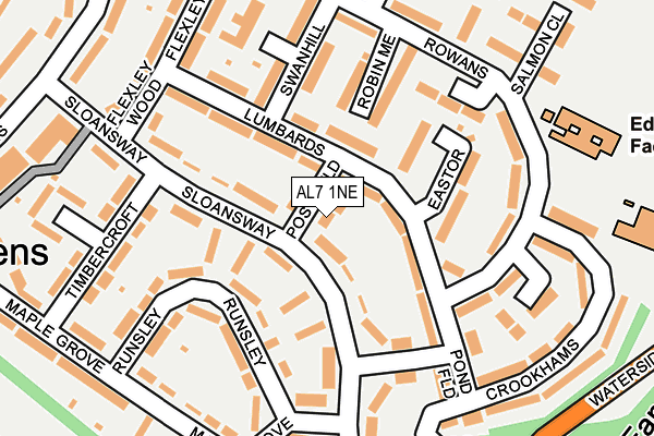 AL7 1NE map - OS OpenMap – Local (Ordnance Survey)
